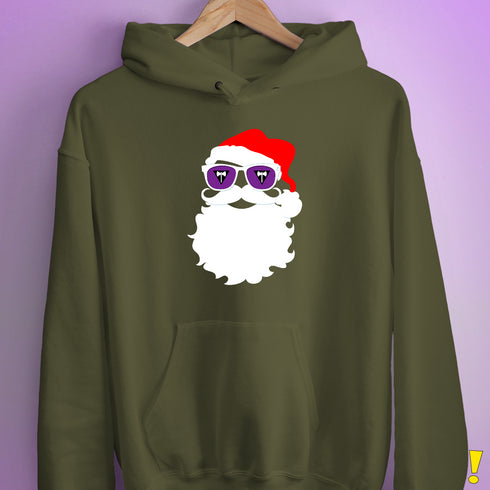 Santa’s Lesbian Labrys Pride Flag Shades Hoodie - Army